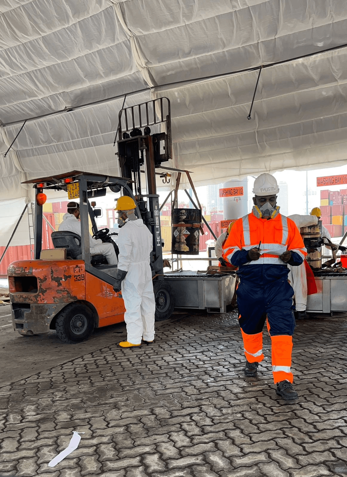 Cargo inspection onboard a vessel